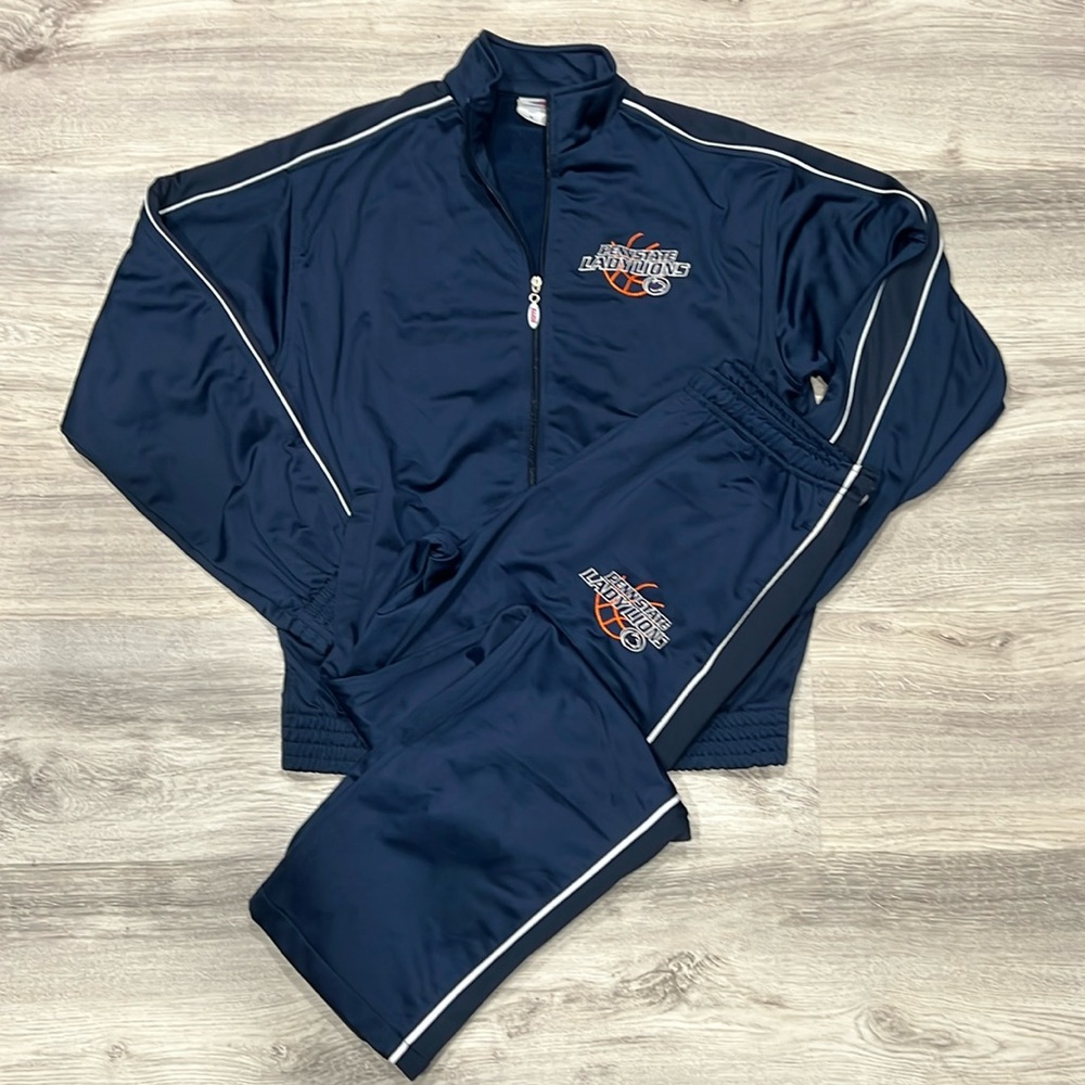 Women's Penn State Lady Lions Basketball Navy Blue and White Soffe Track Suit